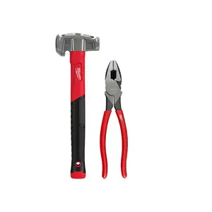 Milwaukee 36 Oz 4-In-1 Lineman's Hammer with 9 In High-Leverage Pliers Ergonomic Grip Integrated Strength Wire Cutter