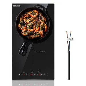 Karinear Household Induction Hob - 3500W with Booster, 9-Level Adjustable Temperature, Pause Function, Steel Surface, 220-240V Kitchen Appliance