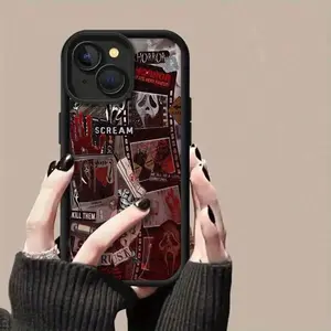 Scream Mobile Phone Case, Created With Film Reel And Horror Theme Design, Suitable For   S22/23/24/25, 17,16, 15, 14, 13, 12 And 11 Pro Models, Made Of TPU Material, And Provides Shockproof Protection. Ideal For Movie Lovers, Halloween, Friends, Family, A