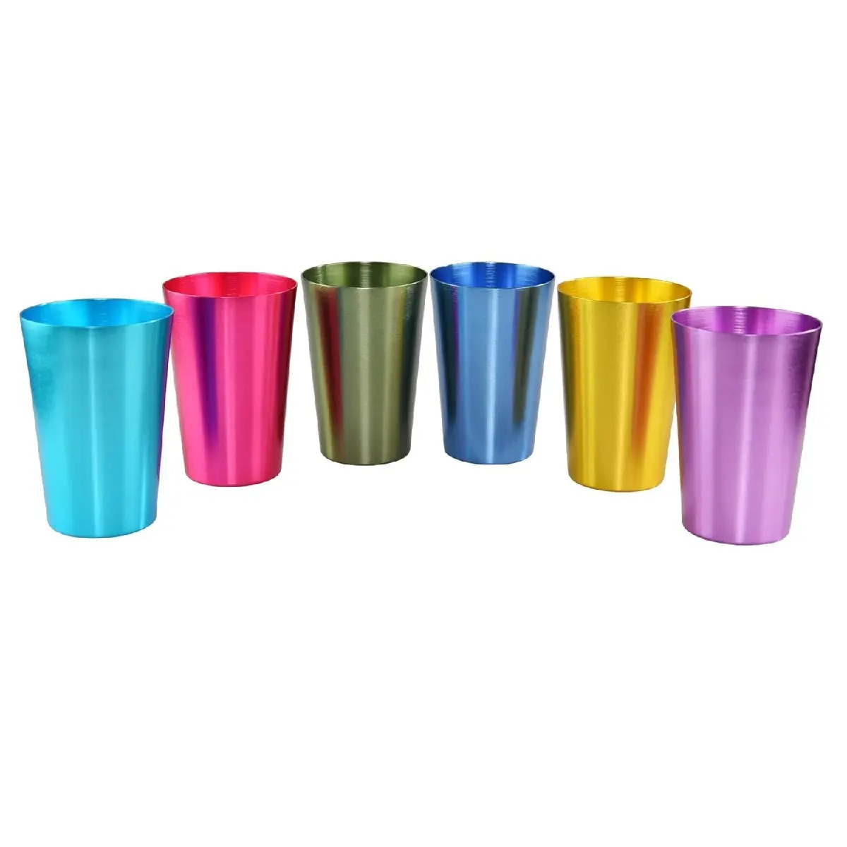 Jewel-Tone Aluminum Tumblers, Set Of 6