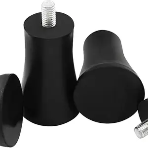 Furniture Legs Riser 4Pcs 2.5"/63mm Rubber M8x15mm Bolt Non-Slip Floor Protector Mats Replacement Cabinet Table Sofa Chair