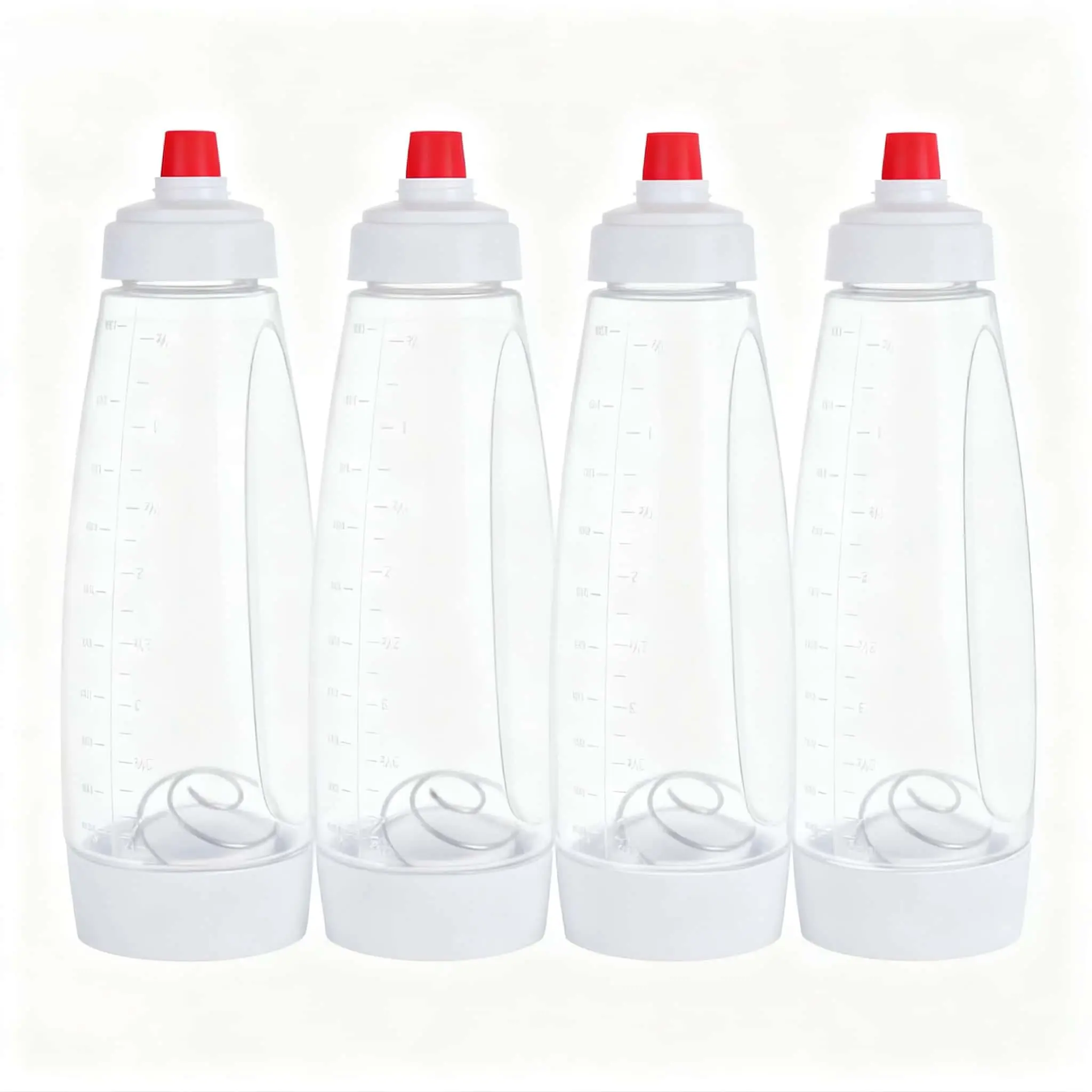 4 Pack Pancake Batter Dispenser and Mixer with BlenderBall Wire Whisk Batter Bottle Squeeze Kitchen Pancake Shaker Batter Dispenser Bottle Baking Tool for Cupcakes, Muffins, Crepes, White Set Utensils Stock Up Value Pack Valentine's Day gift