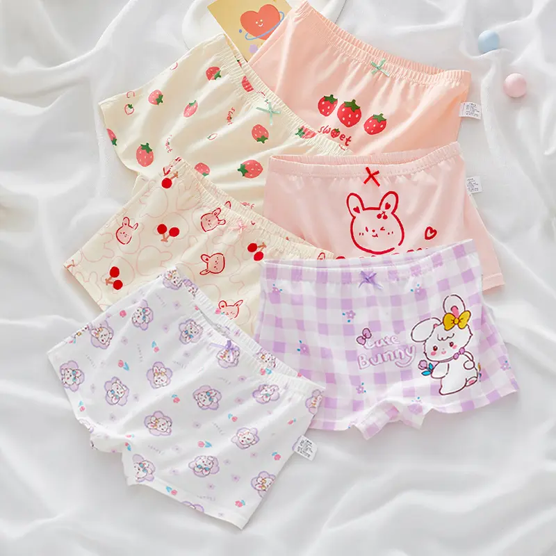 MIANZHI Girls' Panties combed cotton boxer briefs for kids Girls
