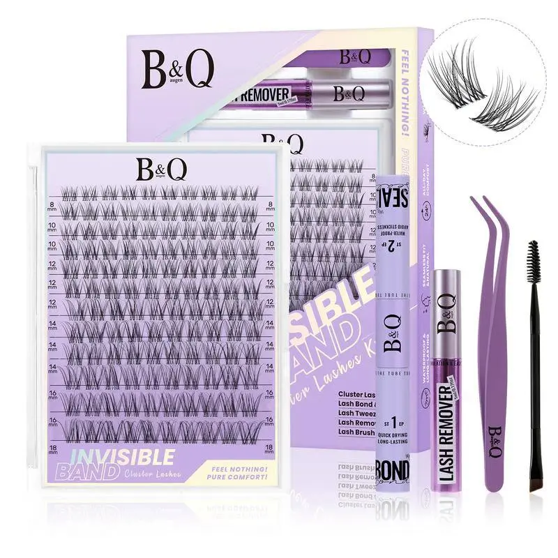 Eyelash Clusters, 120 Piece DIY Lash Kit, Natural Look Individual Lash Extensions, 8-18mm Lightweight Makeup