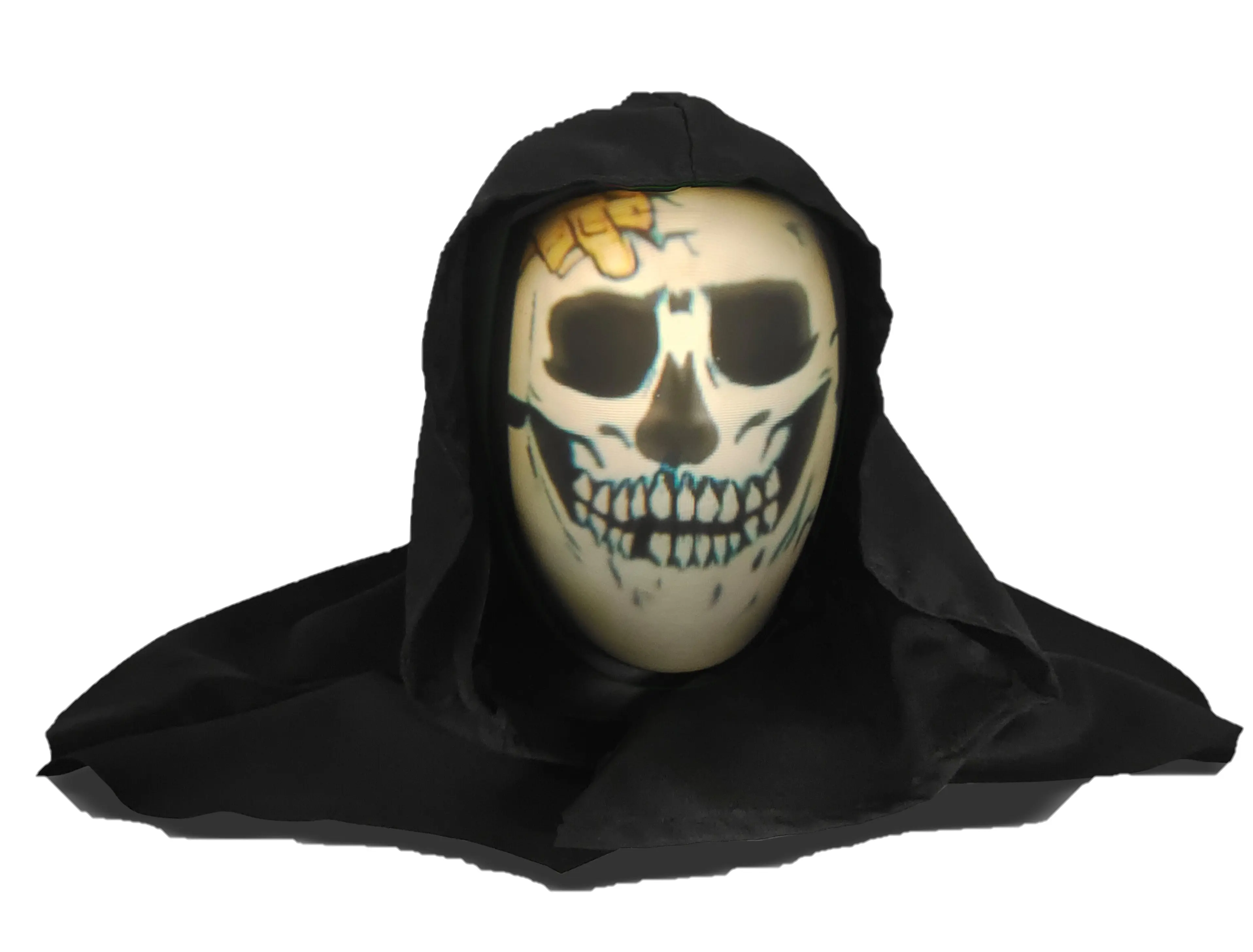MINDSCOPE ANIMAT3D The Hauntley's 11in (Over 11in) Musical Animated Talking Head - Built-in Speaker Projector, Sings Halloween Songs, Tells Jokes, Includes Funny Comedy Hat, Indoor/Covered Porch Festive Party Prop