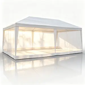 10x20FT Mesh Party Tent, Sunshade Frame Tent for Backyard BBQs & Beach Days - Bug-Free, Max Airflow, Sunshade Frame Tents Patio Parasol Patio Pool Umbrella