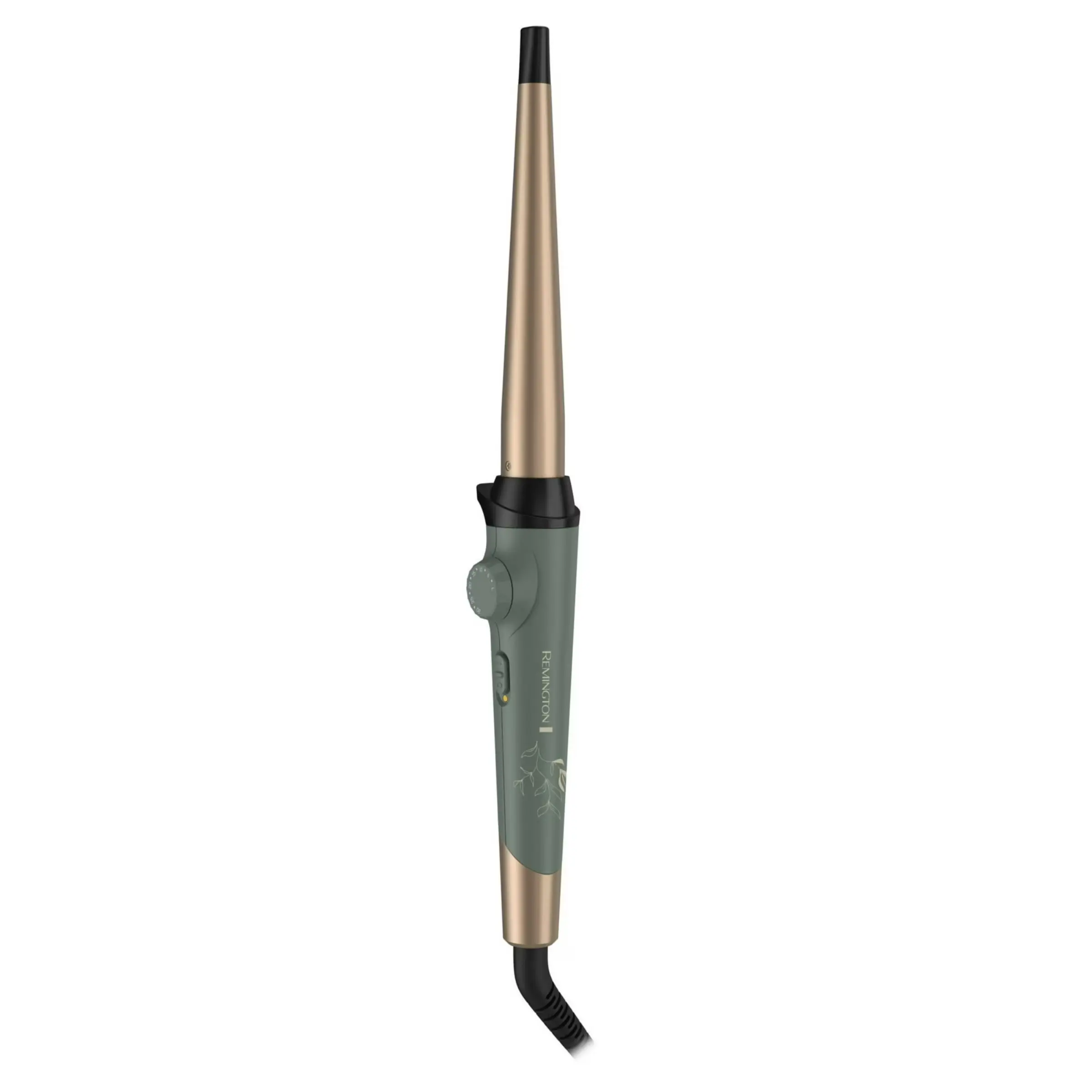 REMINGTON Botanicals Collection Tapered Curling Wand - 0.5"-1" Barrel, Hair Styling Tool with Plant-Based Micro-Conditioners & Oils, Grip-Tech Technology, Gentle Curls, Heat Setting, Green
