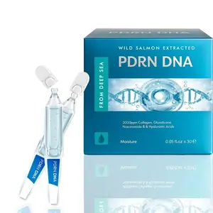PDRN DNA Wild Salmon Extract Serum Ampoules – Intensive Skin Recovery Treatment with 2000ppm Collagen & 4-Type Hyaluronic Acid – Boosts Elasticity, Firmness & Hydration for Fine Lines & Sagging – 30 Vials (45ml)