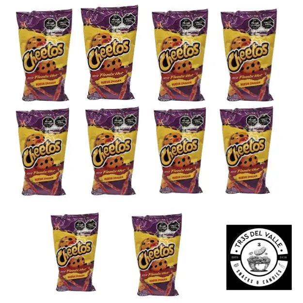 PACK OF 11 - Chetos Xtra Flamin' Hot Crunchy Cheese Flavored Snacks (Small Size). Bag