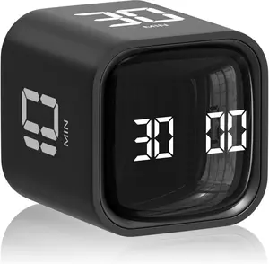 Cube Pomodoro Flip Timer – 5/10/30/60 Min & Custom, Silent Visual Timer, ADHD Productivity Tool