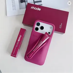 Rhode Pocket-Ready Lip Gloss Phone Case – Soft Silicone Cover with Built-In Lip Holder for iPhone 11–17