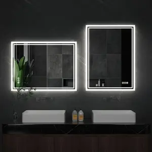 LUVODI 28x36 inch Illuminate Backlit Bathroom Mirror with Light Dimmable Defog Wall-mounted Bath Shower Mirror