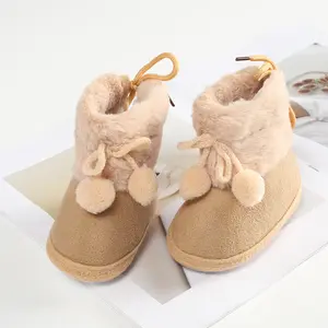 Toddler Baby Girls Boots Winter Warm Soft Sole Fluffy Cute Non Slip Shoes for Newborn Infant