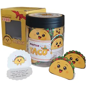Positive Taco Jar - 60 Fun Mood Boosting Taco Declarations, Perfect for Students Back-To-School, Teachers, Encouragement Gift, Colleagues, Friends
