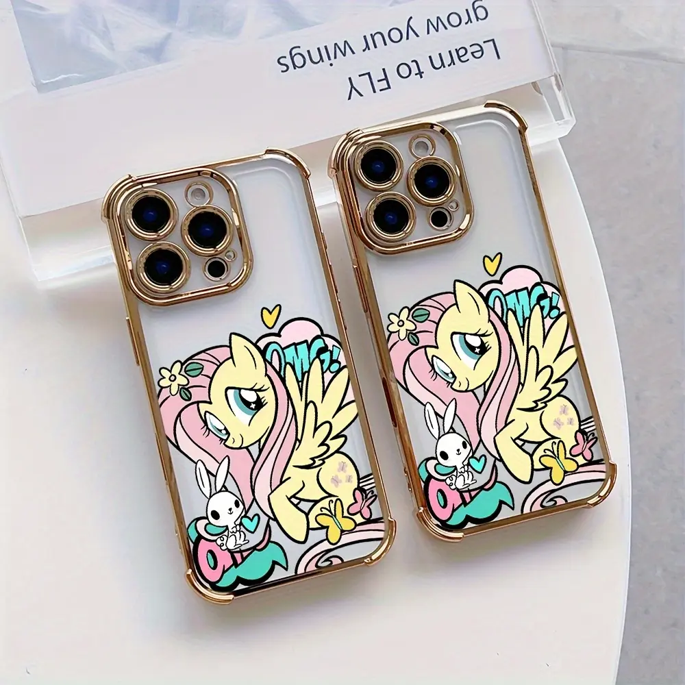 Cute Pony TPU Cellphone Casing - Shockproof, Transparent, Soft Back Protection Accessory for iPhone 16,15,14,13,12,11 Pro Max,X,XR,XS Max,8,7 Plus - Popular Mobile Phone Accessories