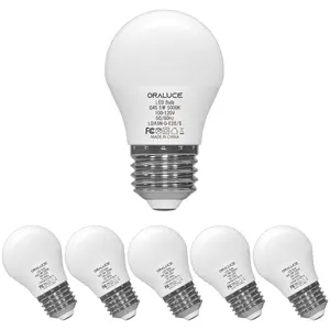 A15 LED Bulb 5 Watts, 40W Equivalent Table Lamp Bulb, E26 Standard Screw Base G45 Shape Small Light Bulbs 450 Lumens, Non-Dimmable, 6 Pack