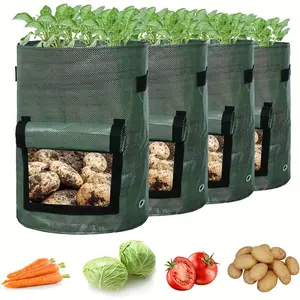 4pcs Potato Grow Bags, Potato Planter with Flap and Handles, Vegetable Garden Planting Bags for Onions, Fruits, Tomatoes, Carrots (7 Gallon)