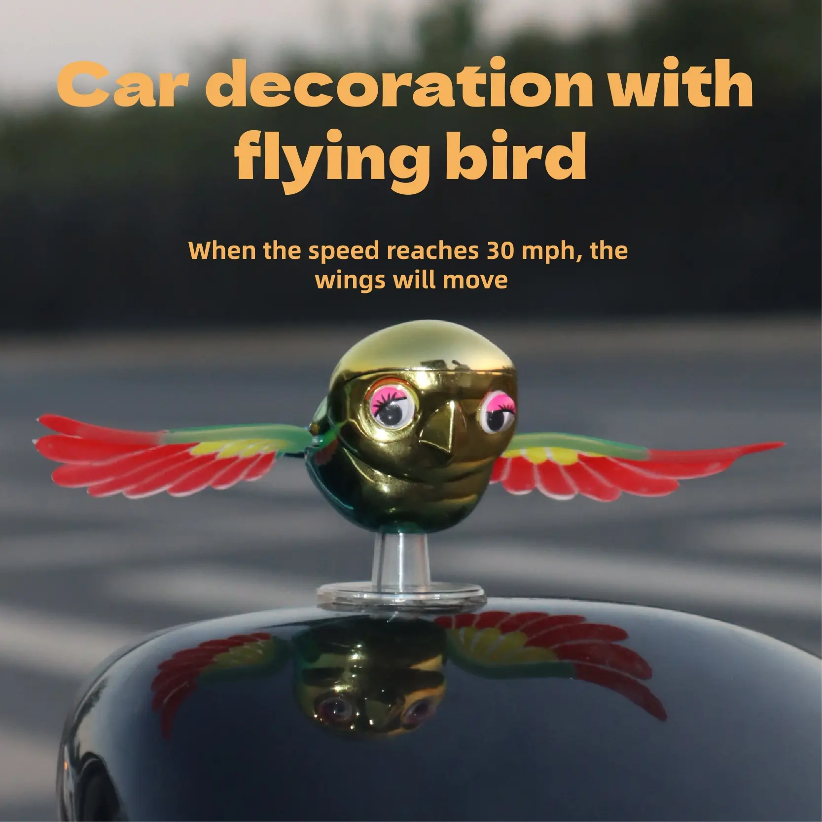 1 Pcs Cute Flying Bird Car Ornament Creative Vehicle Exterior Decor Lovely Roof Rearview Mirror Pendant Fun Novelty Decor Toy Universal For Automobiles Electric Cars Personalized Auto Styling Accessory For Vehicle Outdoor Decorations