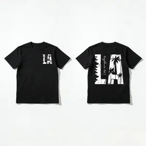 Winter outfits Men's Vintage Palm Tree Graphic T-Shirt - 230GSM Heavy Washed Cotton Short Sleeve Shirt,