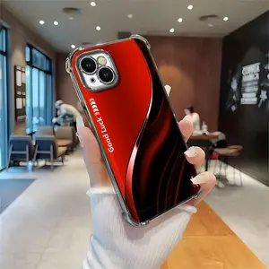 Suitable for [iPhone 13] Simple silk gradient transparent protective four-corner air cushion anti-fall mobile phone case transparent mobile phone case four-corner protective case-888