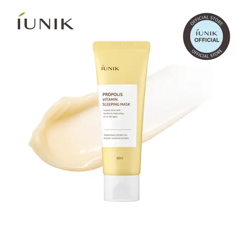 [IUNIK Official] Propolis Vitamin Sleeping Mask | Overnight Hydration & Glow Boosting for Dull, Tired Skin | Day Cream or Night Mask | 60ml / 2.02 fl oz | Korean Skincare, K-Beauty