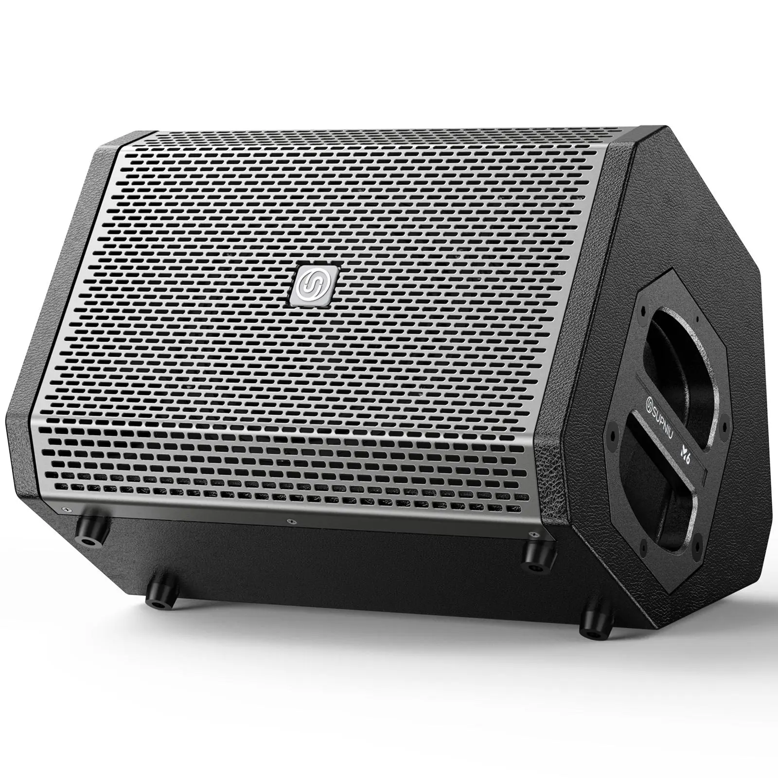SUPNIU M6 Durable 200W Portable PA System Bluetooth Karaoke Speaker - 5-Channel Mixer, 2 Wireless Mics, Guitar/AUX Inputs, Charging Rechargeable, Handle, Stereo Audio, Pole-Mounted Ready for Street Busking, Home Birthdays