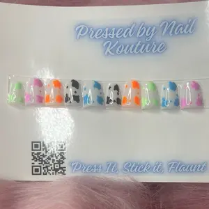 Stylish Cow Print Acrylic Press On Nails