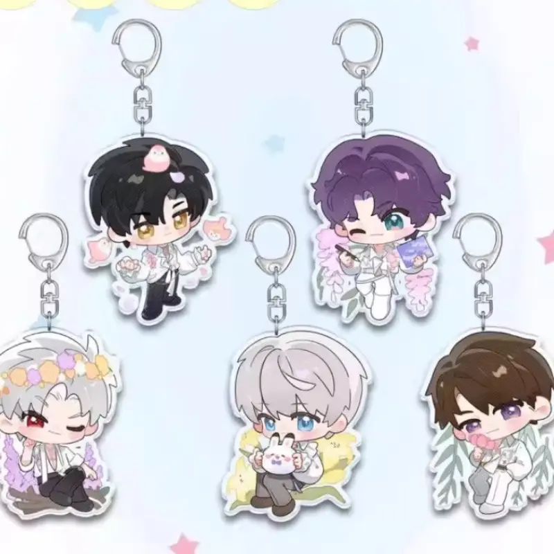 5count, 2026 New Love and Deepspace anime keychain set, Keychain for bags, 5cm/1.96in acrylic key pendant, cute comic characters, Suitable for backpack zipper, suitcase, Anime Merchandise Gift for Fans, Keychain Attachment