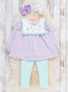 Country Chicken Striped Embroidered Outfit