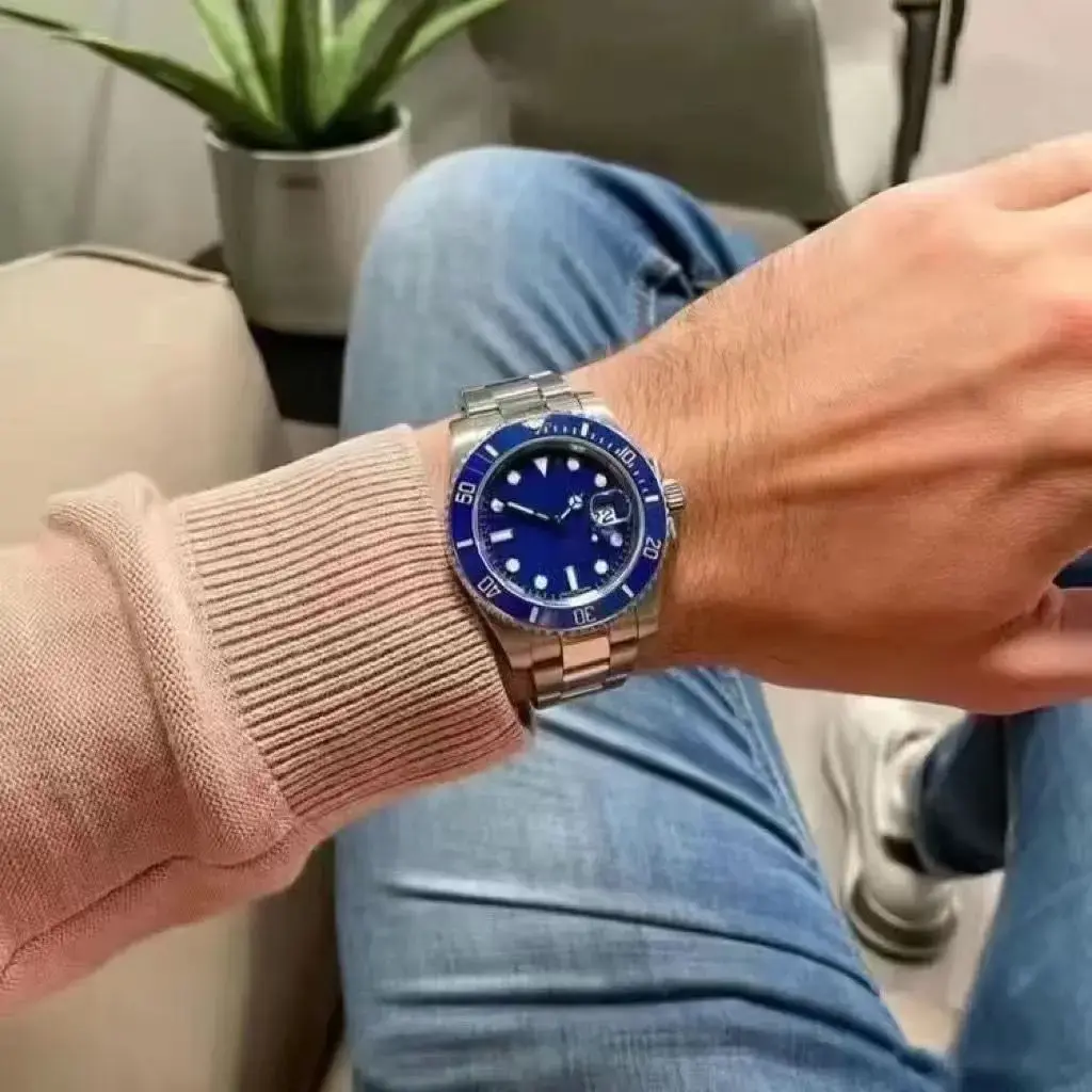 GUADALUPE CATHOLIC CHURCH Blue Diver Mechanical Watch