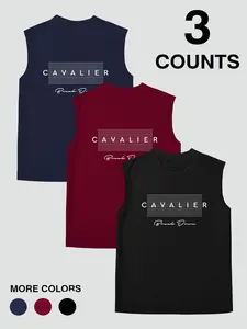 Men's Letter Print Tank Top, Casual Sleeveless Top for Summer, Fashion Men's Top for Daily Wear, Vests