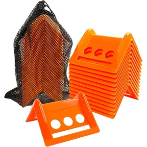 24 Pack 4" Flatbed Edge Protectors with Carrying Case, Plastic Corner Protectors for 4" Winch Ratchet Straps Flatbed Cargo Load (Orange)