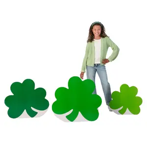 18" – 24 1/2" Green Shamrocks Cardboard Cutout Stand-Ups - 3 Pc.