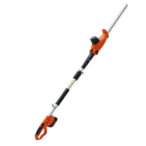 VEVOR 20V Cordless Portable Hedge Trimmer Tool, 18-in Double-edged Steel Cutting Blade, 74"-94" Telescoping Pole Kit with 20V Battery, Fast Charger for High Branches