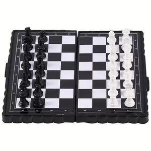 Portable Folding Chess Set Pocket Mini Magnetic Travel Game, Compact International Chess Board for On-The-Go Entertainment, Strategy Board Games, Folding Chessboard