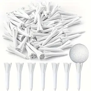50-Pack Golf Tee Set - Unbreakable Golf Tees With Improved Durability, Reduced Friction, Reinforced Fork Design for Stable Insertion in Hard & Dry Grass – Short Tees for Irons, Par Threes, Hybrids, and Driving Range Golf Accessories
