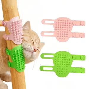 2 Pcs Cat Grooming Brush & Comb, Cat Groomer Tools, Hair Removal, Self Corner Cat Face Scratcher With Soft Silicone Bristles For Long/Short Haired Cats, Perfect For Massage