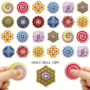 18pcs Novelty Stress Relief Fidget Rotating Durable Smooth Spinner Toys, Stress Relief Tool, Fidget Spinners, Party Favor Bag Fillers, Ideal Christmas, Halloween, Birthday & New Year Gifts, Random Styles