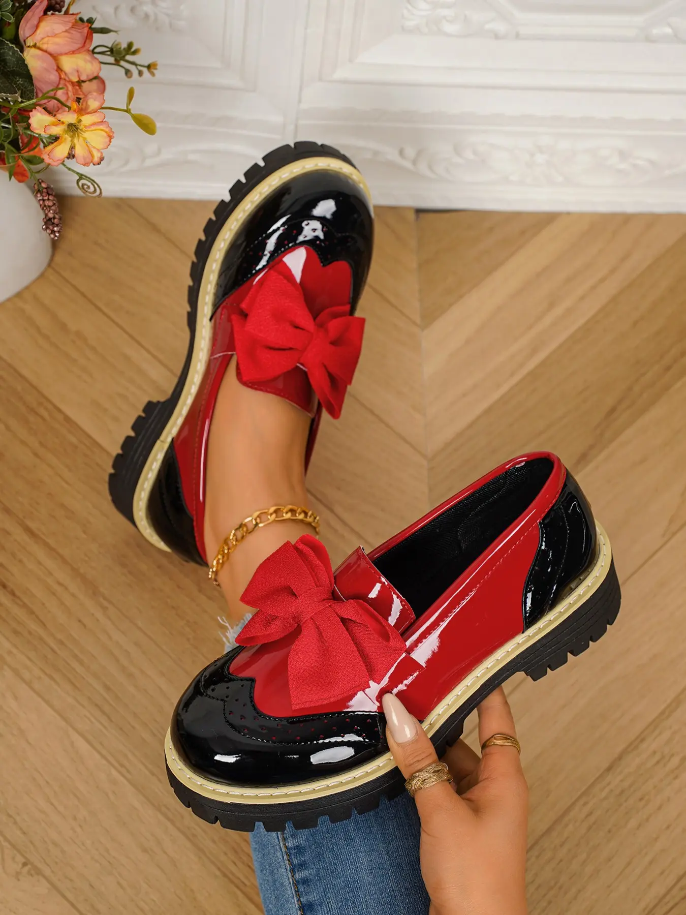 2026 New Women's Bow Loafers, Classic Casual Loafers, Casual PU Leather Shoes, Low Ankle Heel, Rubber Sole, Fashion Versatile Footwear, Flats Shoes, Spring & Fall, Casual Summer Shoes, Daily Wear Shoes, Bowknot Design Loafers