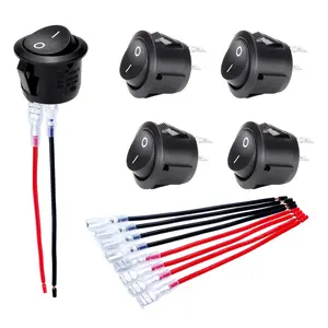 ON Off Round Rocker Switches SPST 20mm Mini 12 Volt DC Mini Circle Toggle Switch 12V for Car Automotive RV 2 Pin Switch 120V Wired KCD1