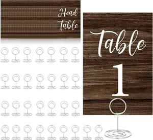 Table Numbers 1-30 Cards 4x6in Rustic Wedding Table Numbers with Holders Bulk Wedding Table Signs for Reception Dining Table Numbers with  Table Card for Bridal Shower Anniversary Birthday