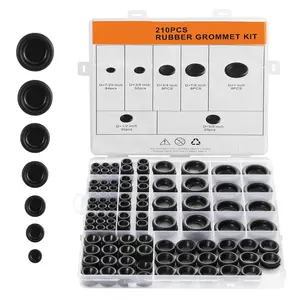 210PCS Rubber Grommet Kit, 7 Sizes Closed Rubber Grommets for Wiring, Automotive, Electrical Appliances, Plumbing & Home Improvement