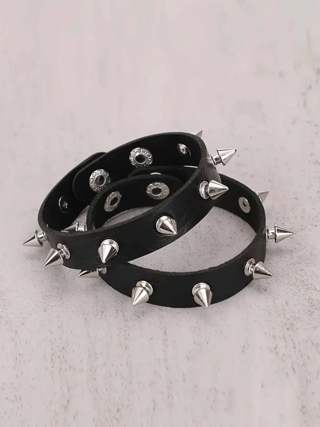 Punk Style Spike Design PU Leather Bracelet, Gothic Jewelry, Hand Jewelry for Party, Daily Clothing Decor, All-match & Exquisite Jewelry for Birthday Gift, Decor Bracelets, Bracelets Stack