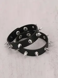 Punk Style Spike Design PU Leather Bracelet, Gothic Jewelry, Fashionable Hand Jewelry for Party, Daily Clothing Decor, Trendy All-match & Exquisite Jewelry for Birthday Gift, Casual Trendy Jewelry, Trendy Jewellery Accessories