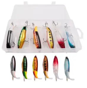 6-Piece Artificial Fishing Lures Kit with Lifelike 3D Eyes | Saltwater & Freshwater Multi-Species Lures (Bass/Trout/Pike) | Corrosion-Proof Hooks, High-Visibility Spinner & Wobbler Lures for Outdoor Fishing Gear & Christmas Gifts