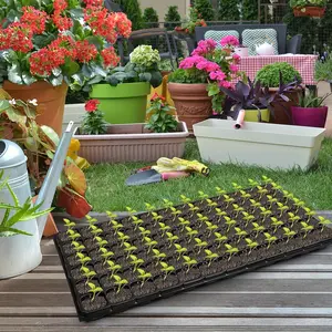 5 Piece Durable 72 Cell Seedling Trays, 1.5 Inch Deep Gardening Planting Tray, 360 Units Total, Lightweight Design for Indoor Gardening, Durable growing tray