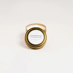 Slow North Lemongrass & Tangerine Scented Candle - 6 oz Vegan Soy Wax Travel Tin - 20 Hour Burn Time - Eco Friendly Decor Ornament