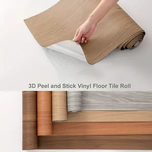 Gutto5-Self-Adhesive Vinyl Floor Planks, Peel Stick Tiles, Thick Wood Grain Design for Home & Bathroom, Easy DIY Installation & Removable