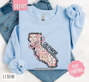 California Floral Sweatshirt, Cute California Sweatshirt, California State Sweatshirt