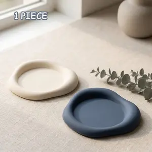☕ Perfect For Hot Drinks | 1 Pc Silicone Heat Resistant Mat | Wavy Cloud Shaped Desk Cup Coasters For Drinks